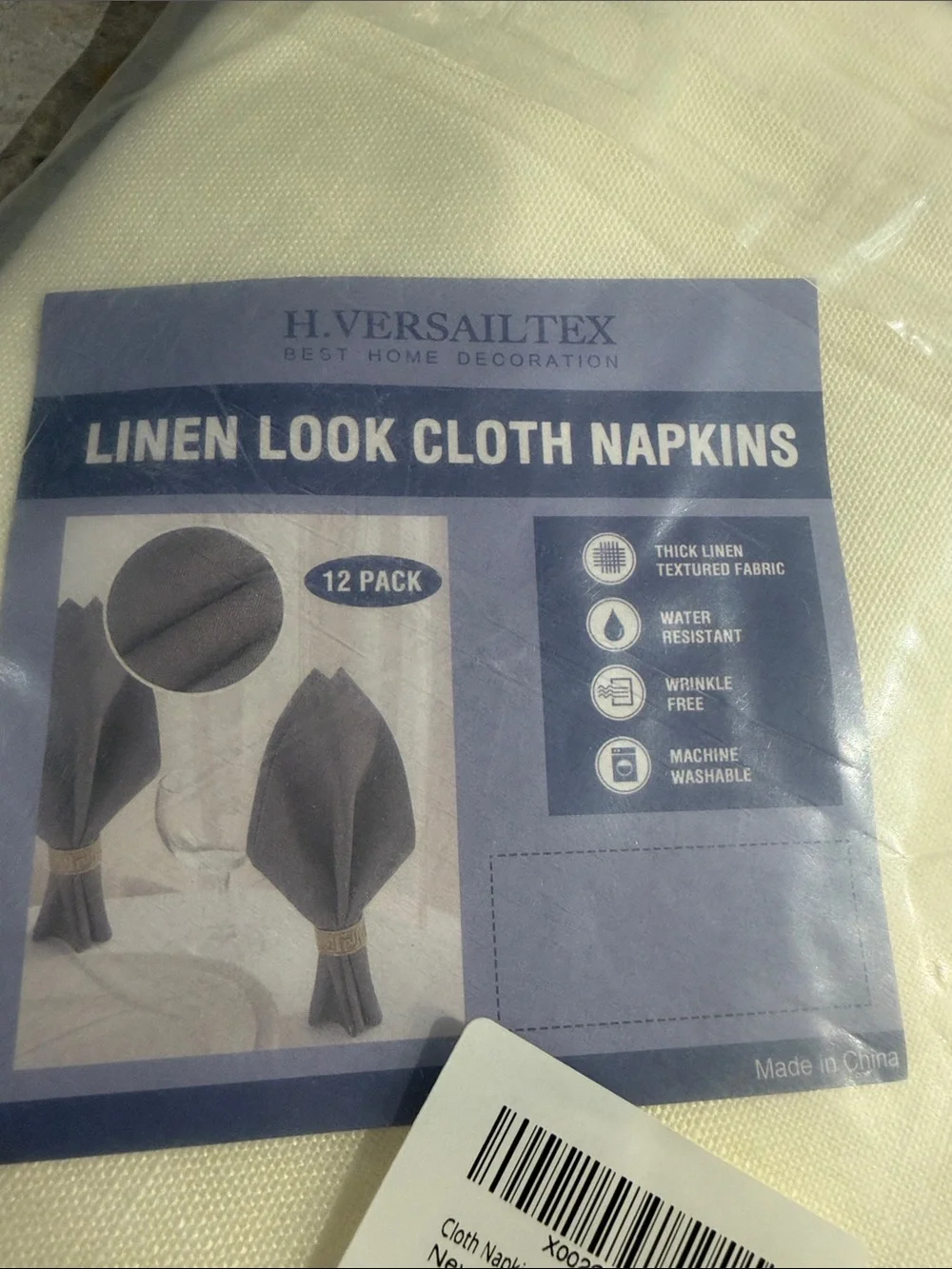 Universal Linen Look Cloth Napkins - Ivory (12 Pack)